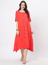 Featuring A Cotton Flex Hanky Hem Shirt Dress With Wooden Buttons