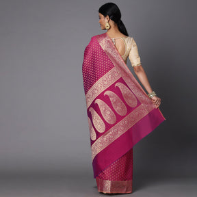 Features A Sheer Cotton Blend Saree With Jacquard Ethnic Buttis All Over