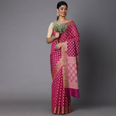 Featuring A Sheer Beautiful Saree Highlighted With Intricated Jacquard Design