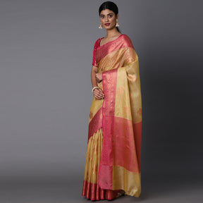 Featuring A Sheer Beautiful Saree Highlighted With Contrast Jacquard Broad Border