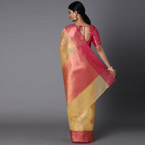 Featuring A Sheer Beautiful Saree Highlighted With Contrast Jacquard Broad Border