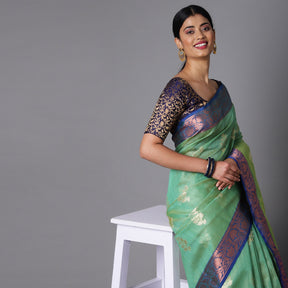 Featuring A Sheer Beautiful Saree Highlighted With Contrast Jacquard Broad Border