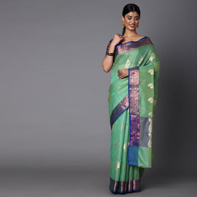 Featuring A Sheer Beautiful Saree Highlighted With Contrast Jacquard Broad Border