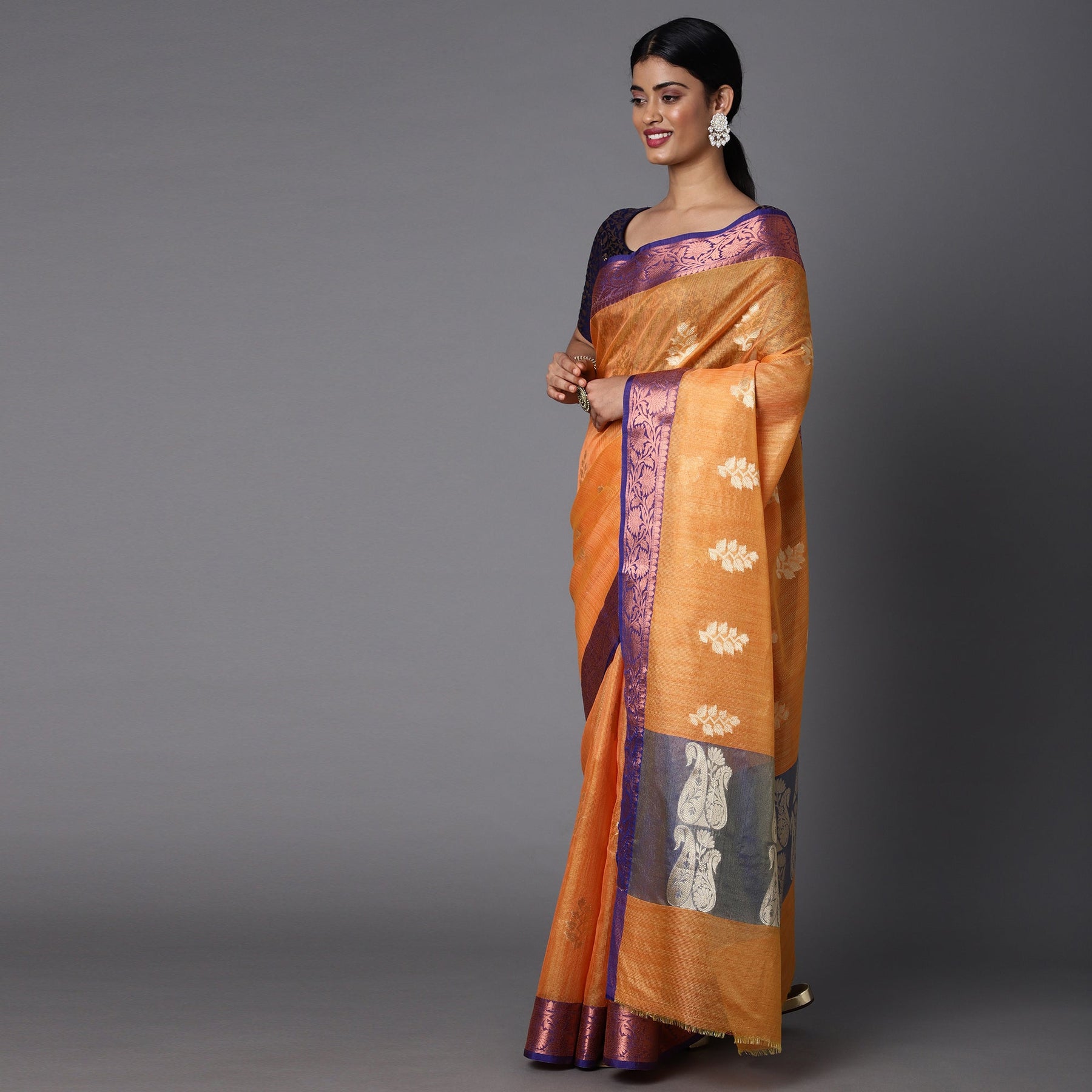 Featuring A Sheer Beautiful Saree Highlighted With Contrast Jacquard Broad Border