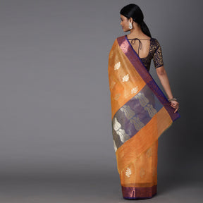 Featuring A Sheer Beautiful Saree Highlighted With Contrast Jacquard Broad Border