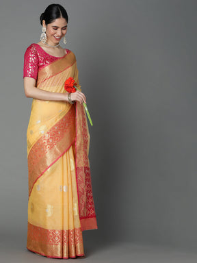 Featuring A Sheer Textured Saree With Butti All Over Highlighted With 2 Borders