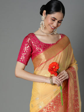 Featuring A Sheer Textured Saree With Butti All Over Highlighted With 2 Borders