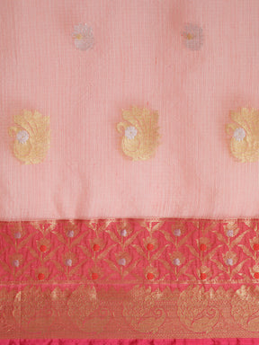 Featuring A Sheer Textured Saree With Butti All Over Highlighted With 2 Borders