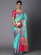 Adorn This Splendid Silk Blend Saree With Floral Motif All Over