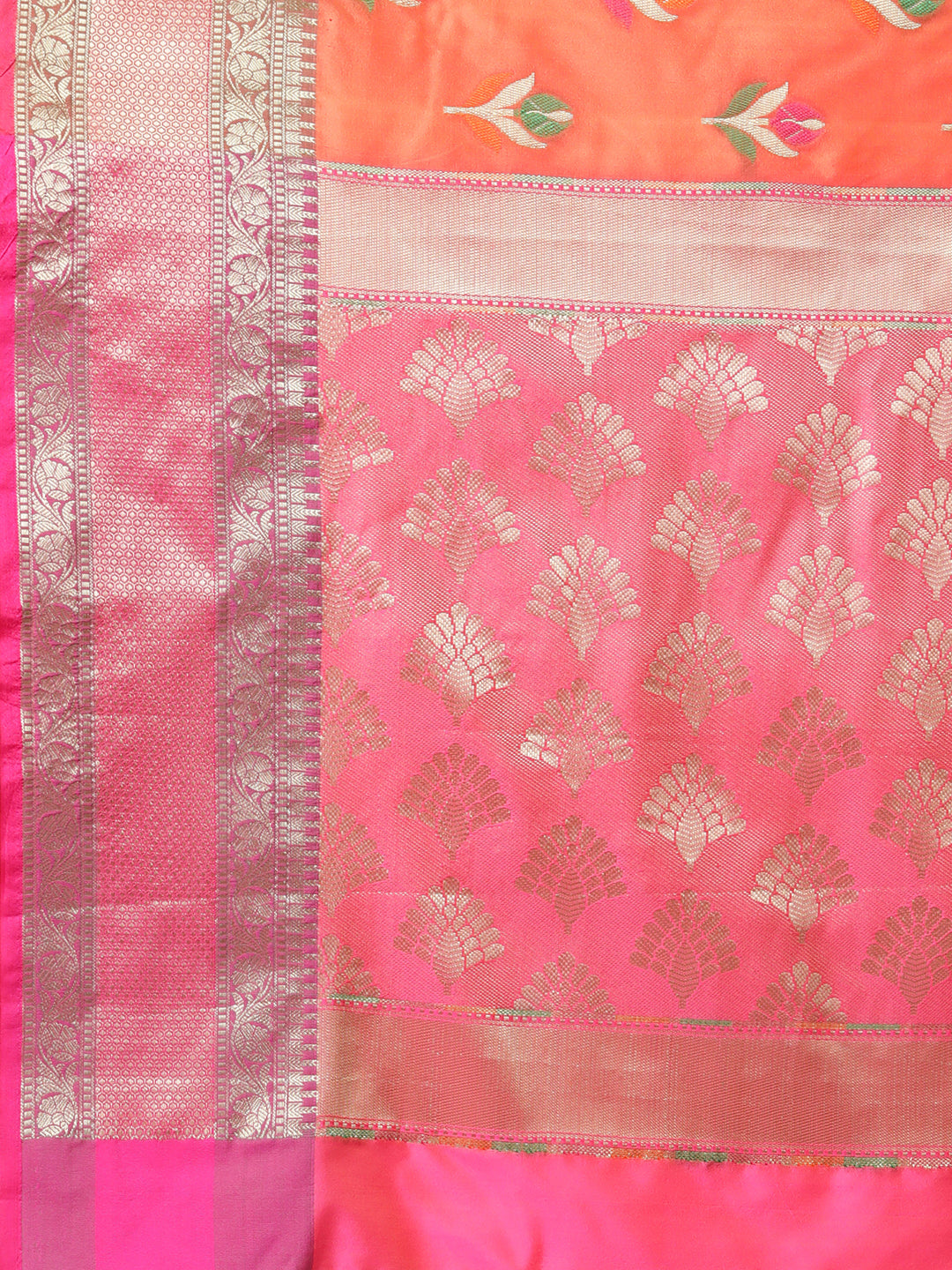 Features A Radiant Silk Blend Saree With Jacquard Ethnic Buttis All Over