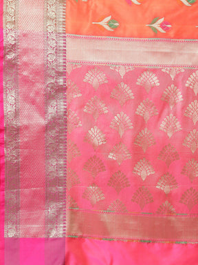 Features A Radiant Silk Blend Saree With Jacquard Ethnic Buttis All Over