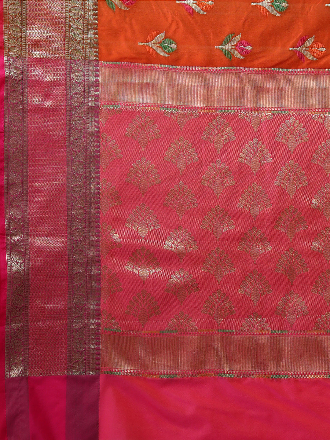 Features A Radiant Silk Blend Saree With Jacquard Ethnic Buttis All Over