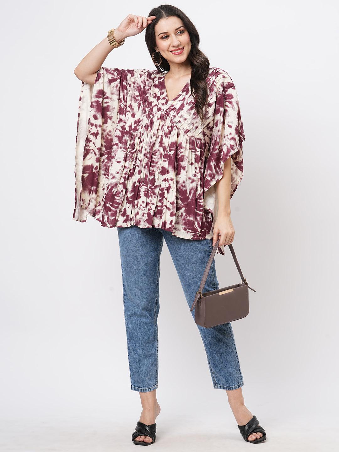 An Oversized Summer Kaftan Top In The Tie N Dye Print.